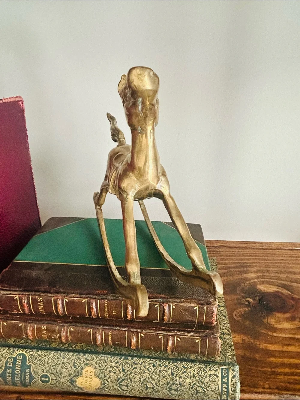 Brass Rocking Horse Figurine - Vintage Style